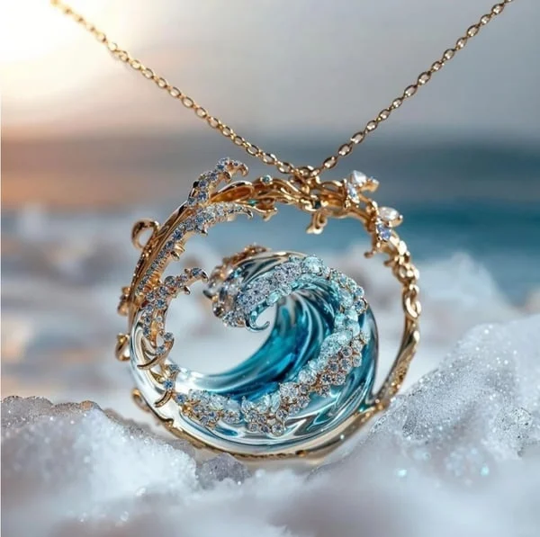 Colar de Oceano em Ouro e Prata